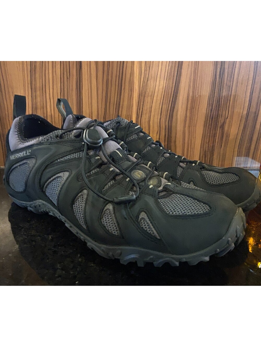 Merrell Chameleon Stretch Tactical Hiking Shoes Mens 12 Black Slip On CLEAN NICE